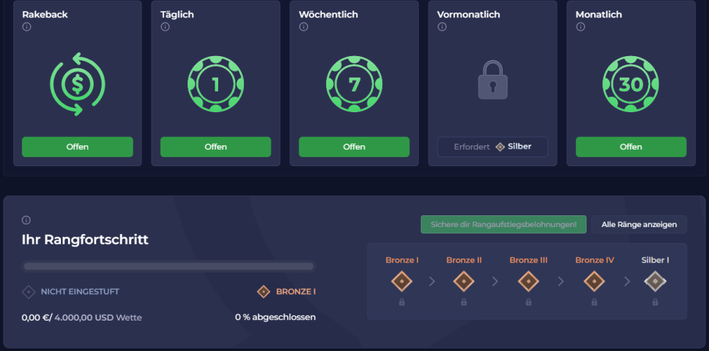 Rainbet Loyalty-Belohnungen